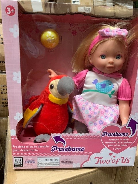 'Two of Us' Interactive Doll and Parrot Set - Spanish Speaking