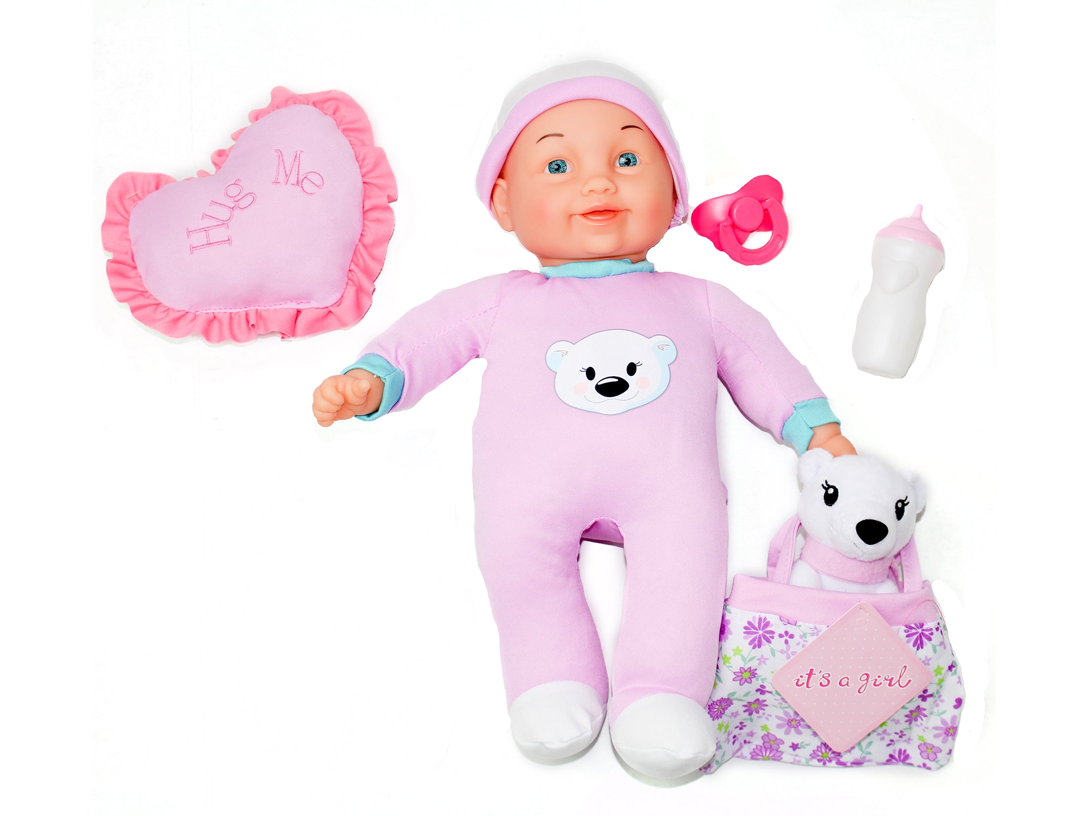 Baby First Born 14'' Doll & Stuffed Animal Doll Set