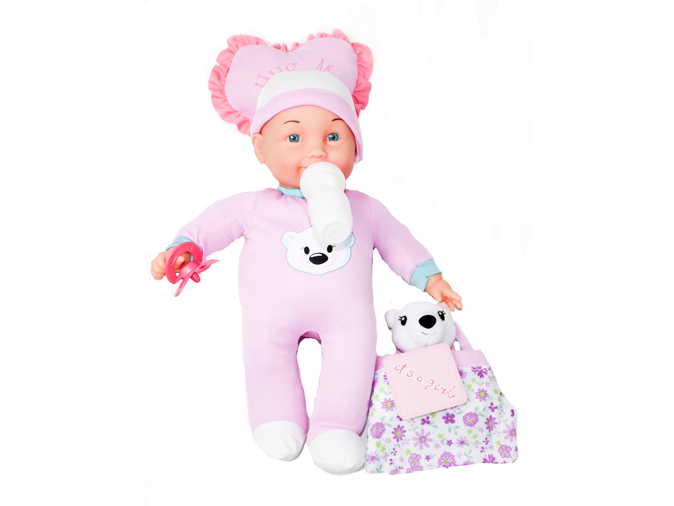 Baby First Born 14'' Doll & Stuffed Animal Doll Set
