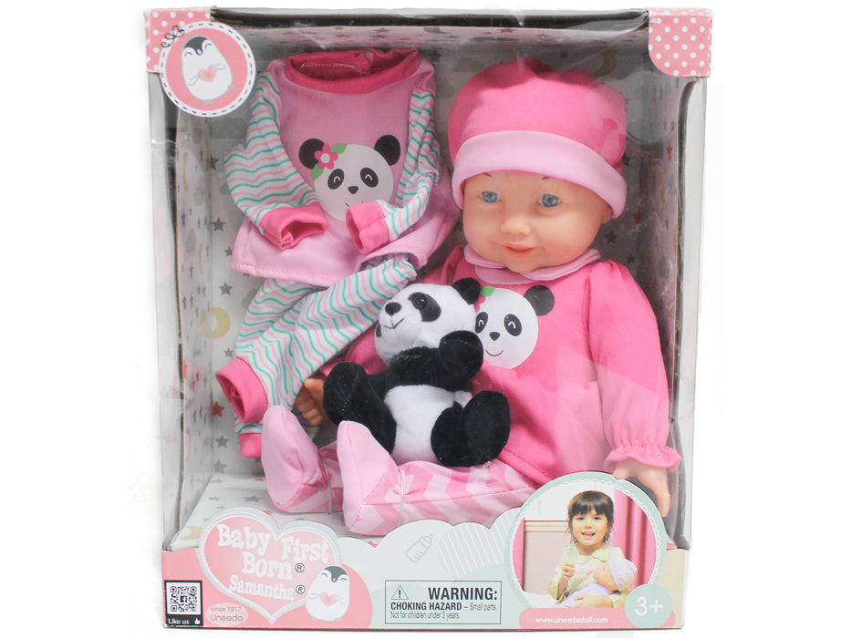 Baby First Born 14'' Doll & Stuffed Animal Doll Set